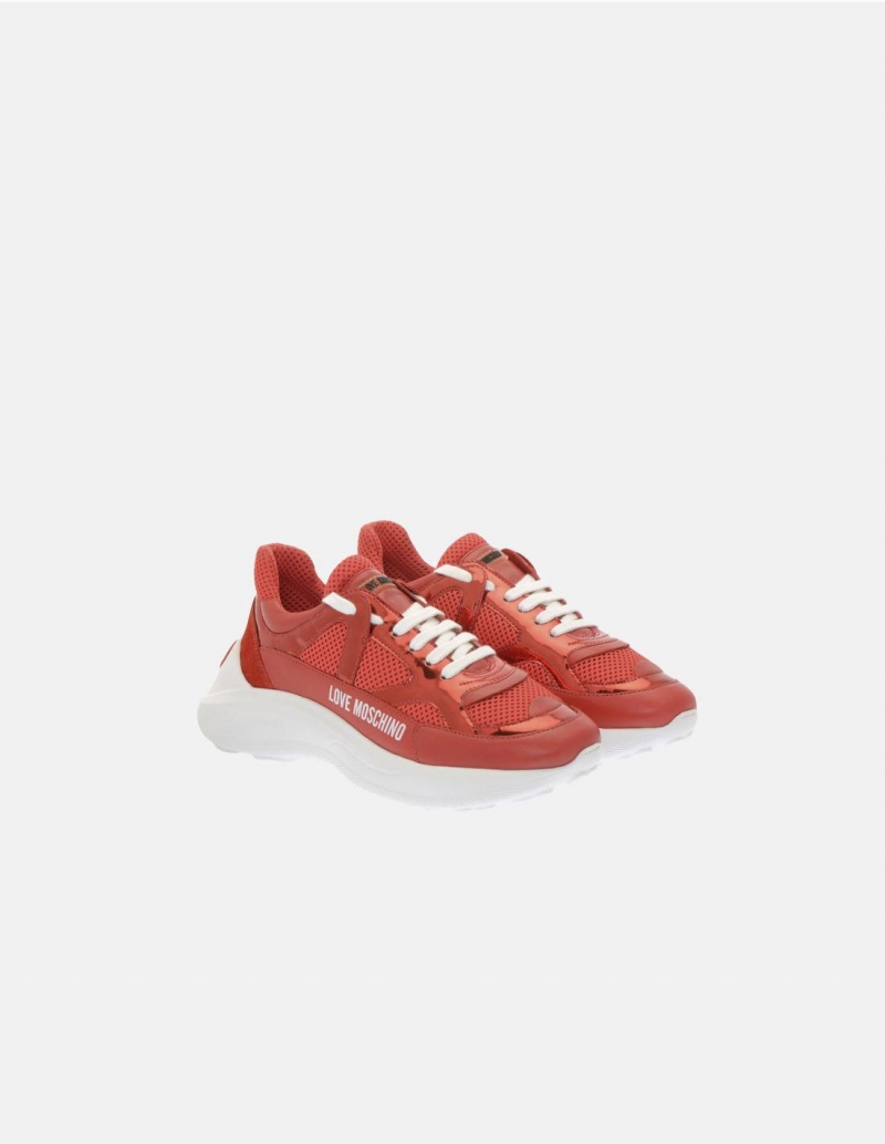 red moschino sneakers