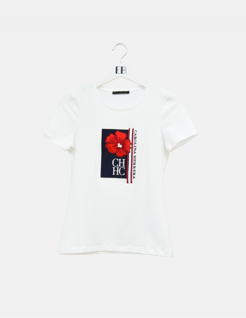 discount 65% White L Carolina Herrera T-shirt WOMEN FASHION Shirts & T-shirts T-shirt Print 
