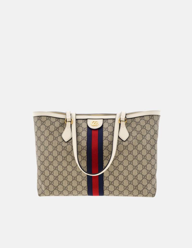 Gucci Ophidia Bag Mini Jumbo GG Camel/Ebony in Canvas/Leather with